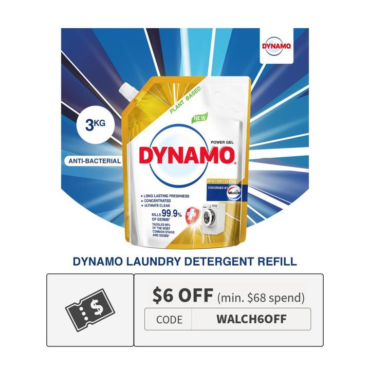 Dynamo Laundry Liquid Detergent Refill Pack 3kg Antibacterial