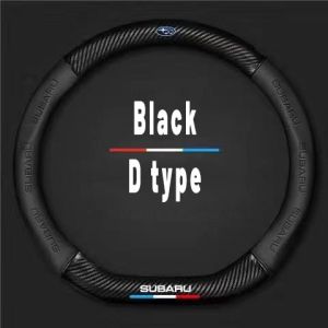 High quality Car Carbon Fiber Leather Steering Wheel Cover Suitable 36~39CM Auto Steering Wheel Protective Cover For Subaru Forester XV Impreza Legacy WRX WRX STI BRZ Outback Levorg Tribeca XT B9 Tribeca