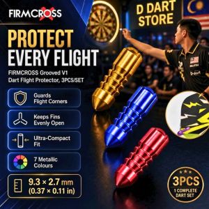 FIRMCROSS Dart Flight Protector Grooved V1 Pelindung Sayap Protect Every Flight Steel Soft Tip 3Pcs/Pack