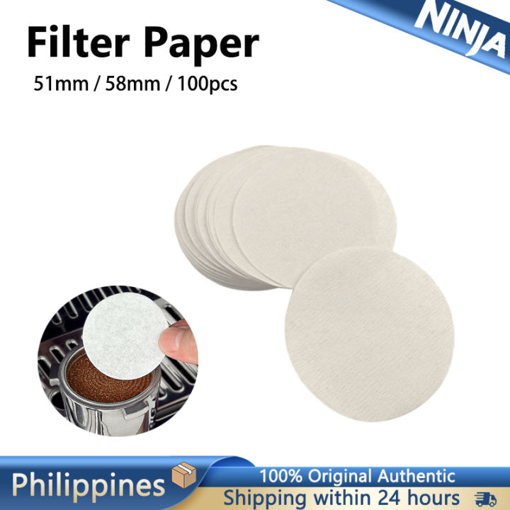 Ninja 100pcs 51mm/58mm Coffee Filter Paper Portafilter Basket Round