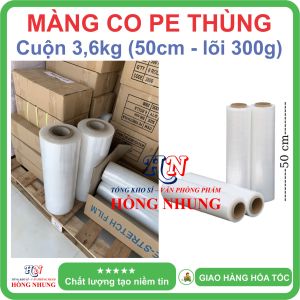 [SALE] Màng PE màng co màng chít 36kg khổ rộng 50cm lõi 300g - Chất liệu nilon dai bóng đẹp chắc chắn cho bạn an tâm đóng hàng
