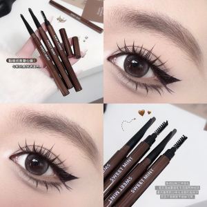 SWEET MINT Crescent Moon Double Head Eyebrow Pencil has distinct roots long-lasting color rendering not easy to smudge affordable makeup domestic products