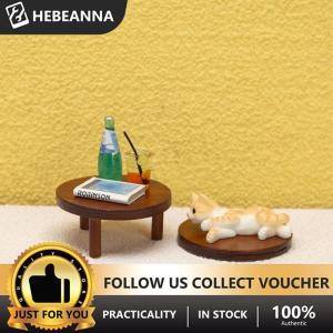 hebeanna 1:12 Dollhouse Miniature Round Table Tea Coffee Table End Table with Mat Furniture Model Decor Toy Doll House Accessories