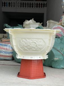 Bộ khuôn đúc chậu cảnh tròn 69 kèm chân đôn nhựa ABS có lòng trong