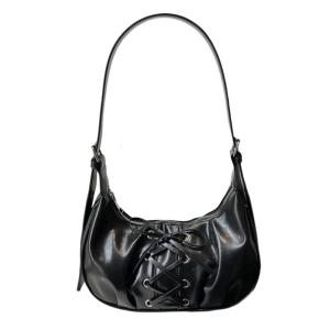 Contemporary Tied Ribbon Underarm Bag Casual to Prom Adjustable Shoulder Bag Roomy Compartments Trendy PU Handbag