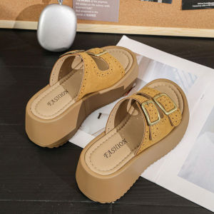 [Free Shipping] Thick-soled height-increasing slippers for women summer outdoor wear 2026 new model womens sandals to match skirts beach vacation sandals womens shoes