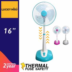 Lucky Misu พัดลมสไลด์ 16 นิ้ว (สีเขียวน้ำทะเล)