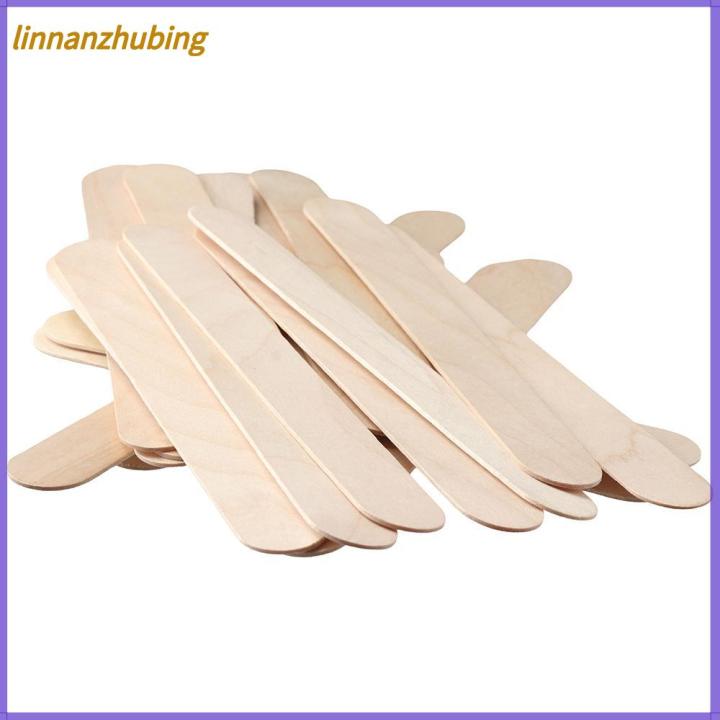 LINNANZHUBING 100Pcs Extra Large 8'' Jumbo Craft Sticks 100Pcs Wood Ice