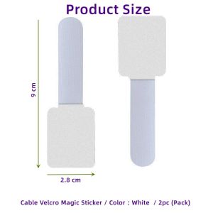 Johor Seller | (2 pcs) Velcro Tape Cable Winder Cable Organizer Magic Sticker Adhesive Strap Ties Wire Manager Wall Drop Wire Holder数据线魔术贴