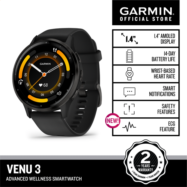 Garmin Venu 3 Wellness Advanced GPS Wi Fi Smartwatch for Indoor Activities 45mm Garmin Venus 3S Lazada Lazada PH