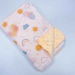HOMIE Snuggle Soft Minky Baby Blanket / Ultra-Soft Minky Dot Fabric & Cute Cartoon Prints【110x150cm】
