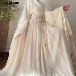 Elegant Hanfu Dress Women Ancient Chinese Traditional Hanfu Coat Outfit Female Cosplay Costume Party Show Beige Gown 3/4pcs Sets2026