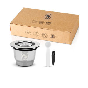 【i Cafilas】[NESC03] Reusable Refillable Coffee Capsule Filter Nescafe Espresso Stainless Steel Crema Maker Cups Pods for Nespresso InissiaLattissima Citiz&milkCreatistaExpert&MilkPixieEssenzaPhilips LOR Barista