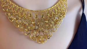 [ Premium Selection ] Dubai Bride 24k Gold Plated Jewelry Set Indian Middle East Womens Fashion Necklace Earrings Ring Bracelet Set