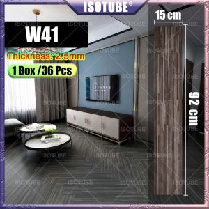 ISOTUBE Vinyl Flooring Waterproof Self Adhesive Wood Feel Floor 36pcs/5.2㎡ Vinyl Flooring 2mm Thick Tampal Vinyl Lantai 6 Layer Protection floor sticker