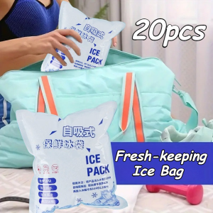 20Pcs Self-Absorbing Ice Packs Reusable Fresh-Keeping For Food & Travel No Leak Long-Lasting Cold