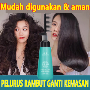 Krim Pelurus Rambut 180ml Krim Pelurus dapat dengan mudah meluruskan rambut Anda di rumah tanpa ketegangan tanpa mengeriting masker pelurus menghaluskan rambut meluruskan rambut keriting memperbaiki rambut rusak