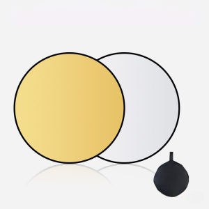 【Smilewil】รีเฟล็กซ์ (Reflector) 2-in-1 แผ่นสะท้อนแสง พร้อมซองใส่ กลม พับได้ รีเฟล็กซ์ 110/80/60cm