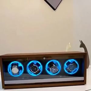 BLUETIDE Watch Winder for 1/2/4 Automatic Watches with Ultra Quiet Motor LED Lights 4 Rotation Modes