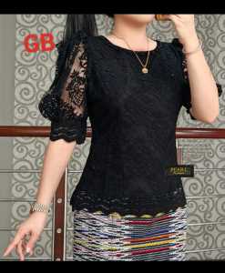 SHOOPI BLUS SEMI RENDA/ATASAN BLUS RENDA FULL MUTIARA