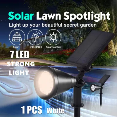 Vimite 4LED Solar Lawn Light Outdoor Waterproof Garden Spotlight Power Floodlight for Courtyard Pathway Fence Landscape Warm White
