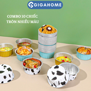 Set 10 Cốc Lá Nhôm Nướng Bánh Đa Năng Cho Lò Vi  Sóng Nồi Chiên Không Dầu 344