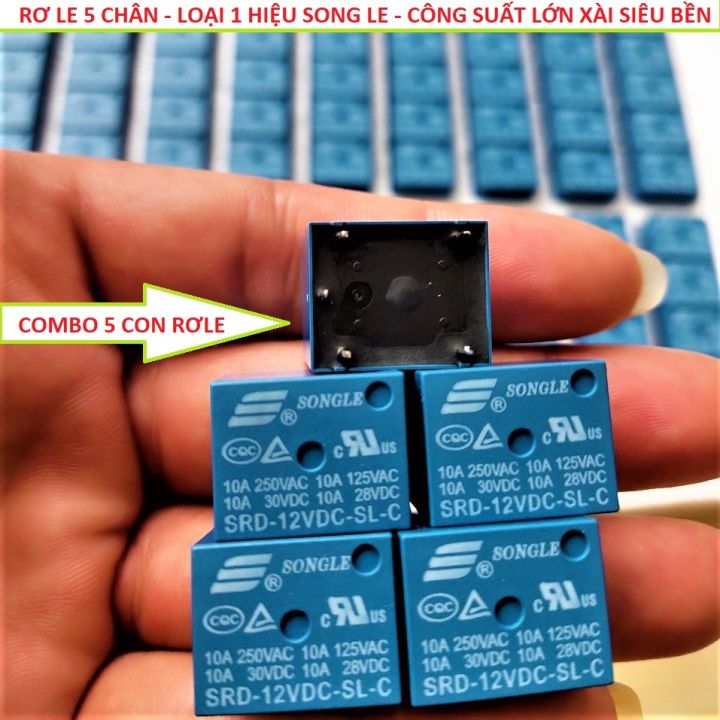 ( 5 CON ) Role 12V , Rơ le 5 CHÂN SONG LE LOẠI TỐT , RƠ LAY 5 CHÂN , ĐỒ ...