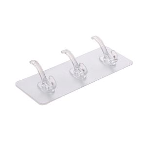 Continuous Row Hooks No Punching No Trace Strong Viscose Wall Coat Hook Kitchen Bathroom Sticky Hook