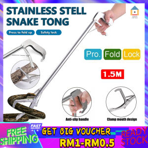 【Malaysia Spot Sale】1.5M Snake Tongs Snake Tweezers Snake Clamp Catcher Reptile Grabber Universal Foldable Stainless Steel Snake Predator Tong Penangkap Ular