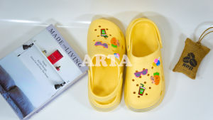 TERBARU!!! Sandal Fuji Wanita Wedges Platfrom Tebal Dengan Jibbitz Kekinian Sendal Cewek Eva Terbaru Motif Lucu Sandal Baim Rumah