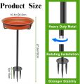 Bird Baths for Outdoors, Detachable Birdbaths for The Garden Clearance, Freestanding Bird Baths for Outdoors Heavy Duty, Bird Bath Bowl Spa & Birdfeeder with Metal Stake Stand (Brown). 