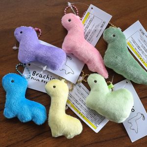 DANGSTORA Cartoon Plush Dinosaur Keychain Soft Plush Stuffed Dinosaur Bag Pendant Lovely Fashion Dinosaur Doll Pendant Backpack Decor