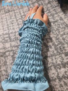 Handsock cincin full karet ruffle manset smoke