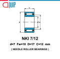 NKI5/12 NKI5/16 NKI6/12 NKI6/16 NKI7/12 NKI7/16 ตลับลูกปืนเม็ดเข็ม หมุนสองทาง ( NEEDLE ROLLER BEARINGS ) ลูกปืนเข็ม NKI. 