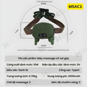 Máy Massage Cổ Vai Gáy Giảm Đau Mỏi Vai Gáy Máy Mát Xa Cổ Vai Gáy Đèn Hồng Ngoại Mô Phỏng Tay Người Xoa Bóp - SMH
