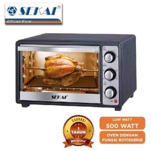 SEKAI Oven Listrik Low Watt Kapasitas Loyang 26L Pemanggang Makanan Rotisserie - OV 260