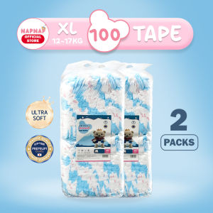 Napnap Baby Tape Diaper XL 100pcs (PACK OF 2) Ultra Absorbent No Leaks Soft and Breathable