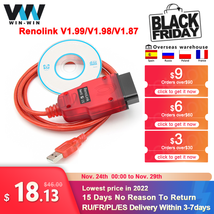Renolink V1.99 V1.98 V1.87 OBD2 for Renault OBD 2 OBD2 Car Diagnostic ...