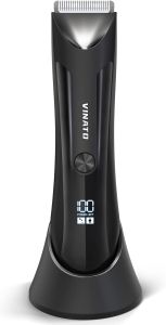 VINATO Electric Body Hair Trimmer - Manscape Ball Trimmer Groin Hair Trimmer for Men Waterproof Ball Shaver USB Recharge Dock Replaceable Ceramic Blade Male Hygiene Razor 90 Mins Battery Life