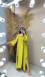 NADIN DRESS / DASTER ZARA CRINKLE TANGAN PANJANG / DASTER KERUT DADA