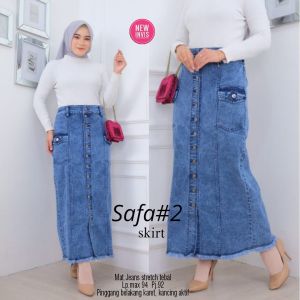 Rok Span Jeans Jumbo Rok Lepis Wanita Rok Cargo Panjang Bawahan Wanita Best Seller