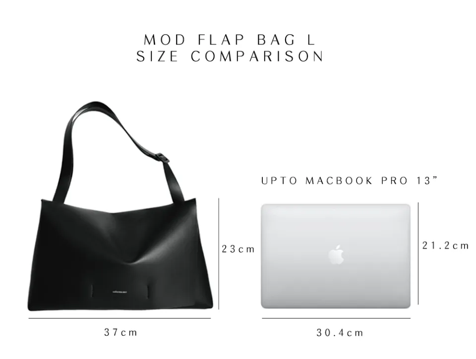 LECC PROJECT MOD FLAP BAG L - Artificial Leather BLACK