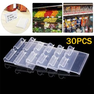 30Pcs/Set Label Display Harga Acrylic Akrilik Price Tag Label Harga Holder Label Harga Mika Gantung Double Hook Ukuran 4x6CM Untuk Toko -toko Supermarket