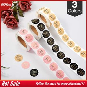 【COD】🔥🔥🔥 500pcs Thank You Round Sticker Scrapbook Letter Handmade Stickers Seal Labels Stickers Wedding Gift Flower Decoration