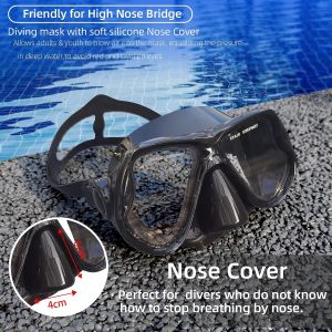 Shining Diving Mask Diving Goggles Tempered Glass Original Swimming Freediving Mask No Leakage