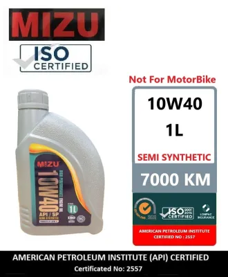 Mizu Semi Synthetic Lubricant 10W-40 SP (1 Litre) Genuine Engine Oil