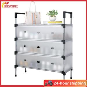 【HOSPORT】Simple Shoe Cabinet with Metal Frame Thicken Shoe Organizer Plastic Shoe Storage Rack for Dorm Apartment Rental House