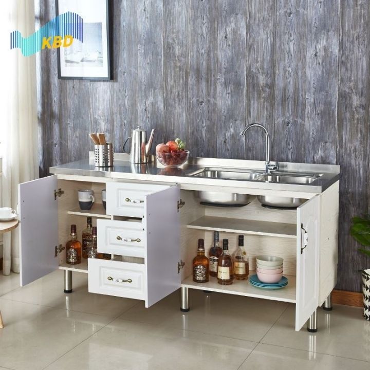 Simple Cabinet Assembly Economical Stainless Steel Cupboards Kitchen ...