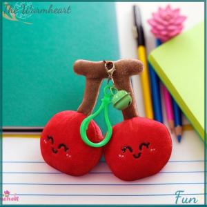 【The Warmheart】 1 Piece Kawaii 10cm Fruit Plush Toy Doll Cute Banana Cherry Bag Pendant Carrot Plush Keychain DIY Decoration Birthday Gifts