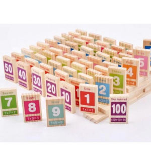 Đồ chơi Domino 100 số học toán tiếng anh bằng gỗ đồ chơi toán học domino 100 số tính học tiếng anh giáo dục cho bé